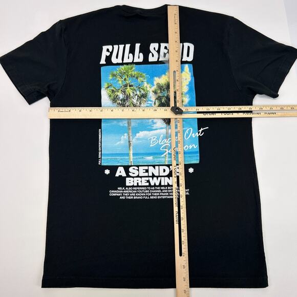 Full Send Nelk Boys T Shirt Black Out Season A Sends Brewin Palm Tree M Medium - Picture 7 of 7